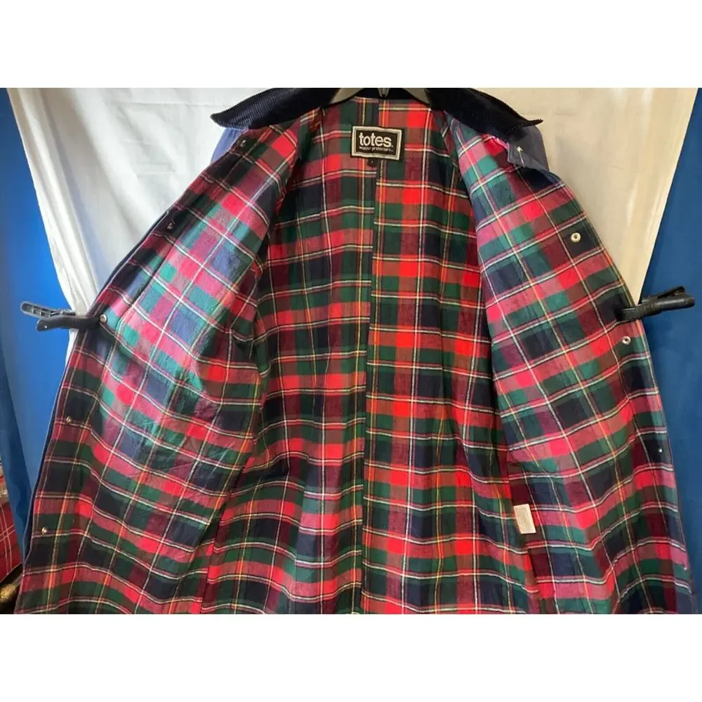 Vintage‎ Weather Protection Long Trench Coat Women's L Polyester Plaid Liner